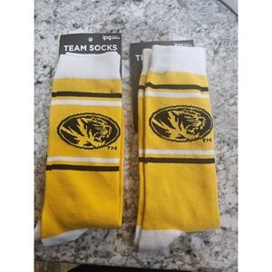 IPG Mizzou Missouri Tigers NCAA Football Crew Socks Yellow Black White Team